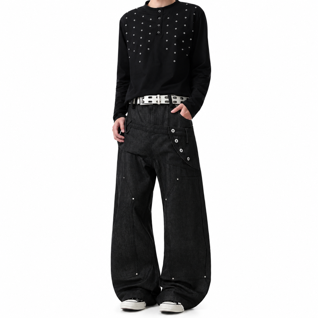 Double-Waist Wide-Leg Pants