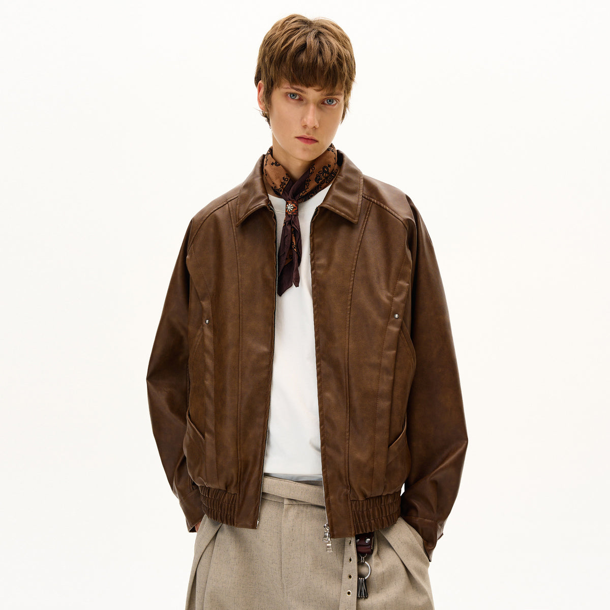 Heritage Line Sculpted Stitch Leather Jacket