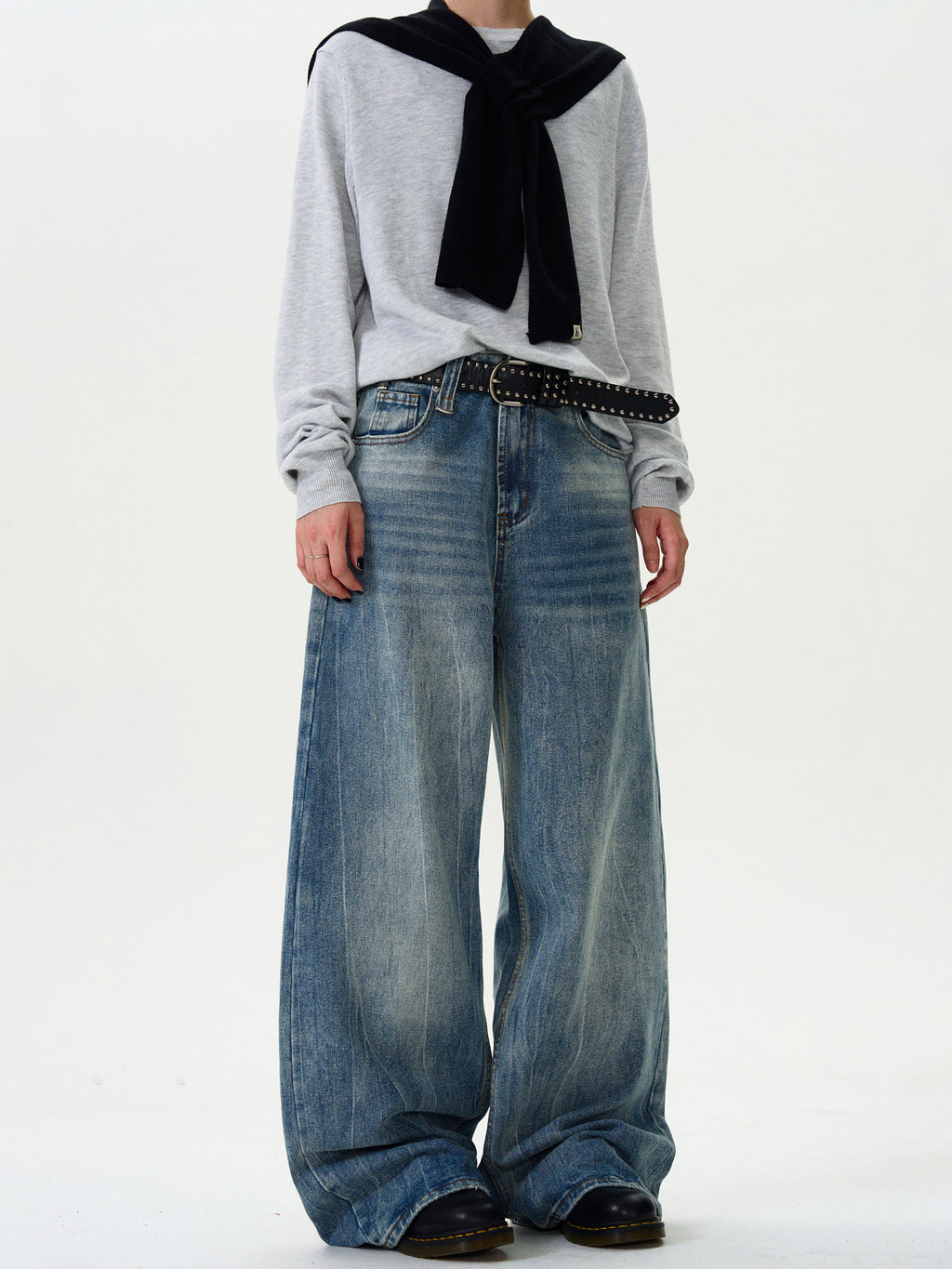 Atelier Distressed Wide Leg Denim