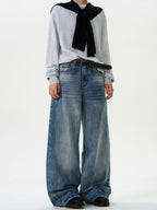 Atelier Distressed Wide Leg Denim