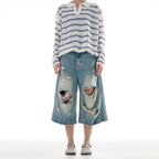 Outlaw Distressed Denim Jorts