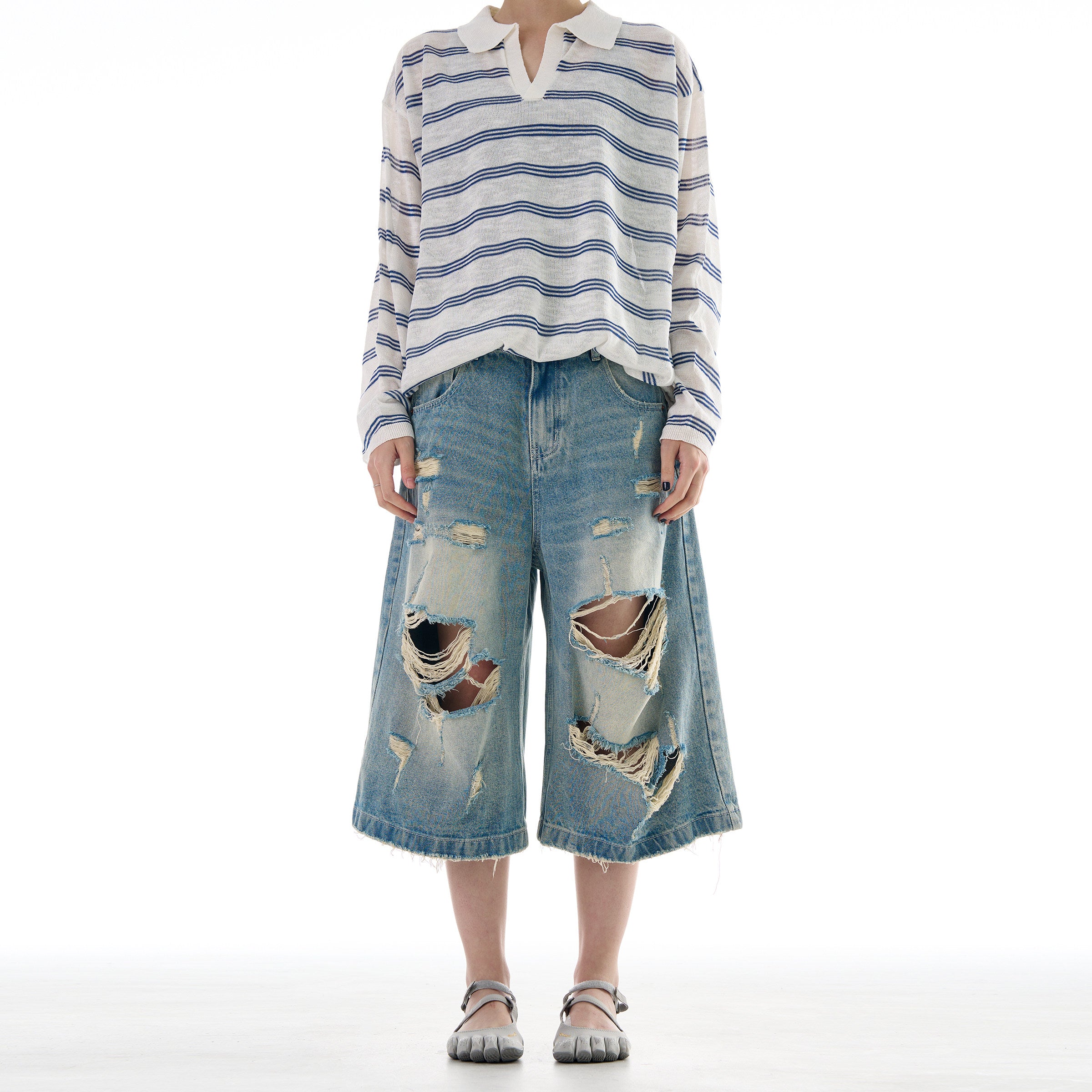 Outlaw Distressed Denim Jorts
