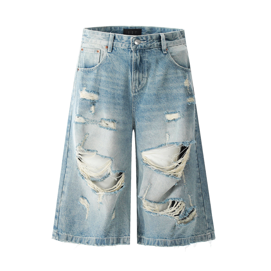 Outlaw Distressed Denim Jorts