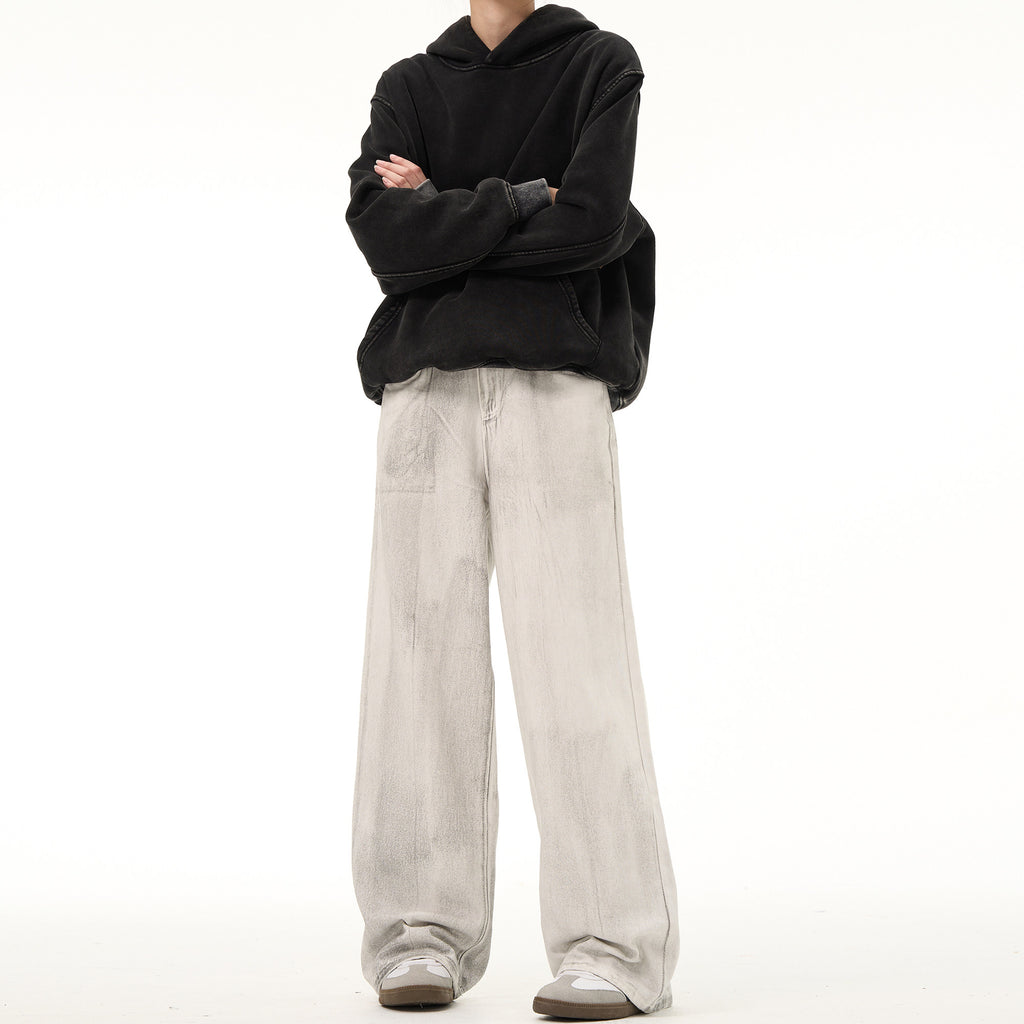 Street Line Washed Drape Wide-Leg Jeans