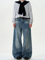 Atelier Distressed Wide Leg Denim
