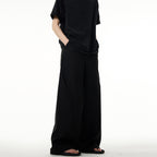 Minimal Line Drape Wide-Leg Trousers