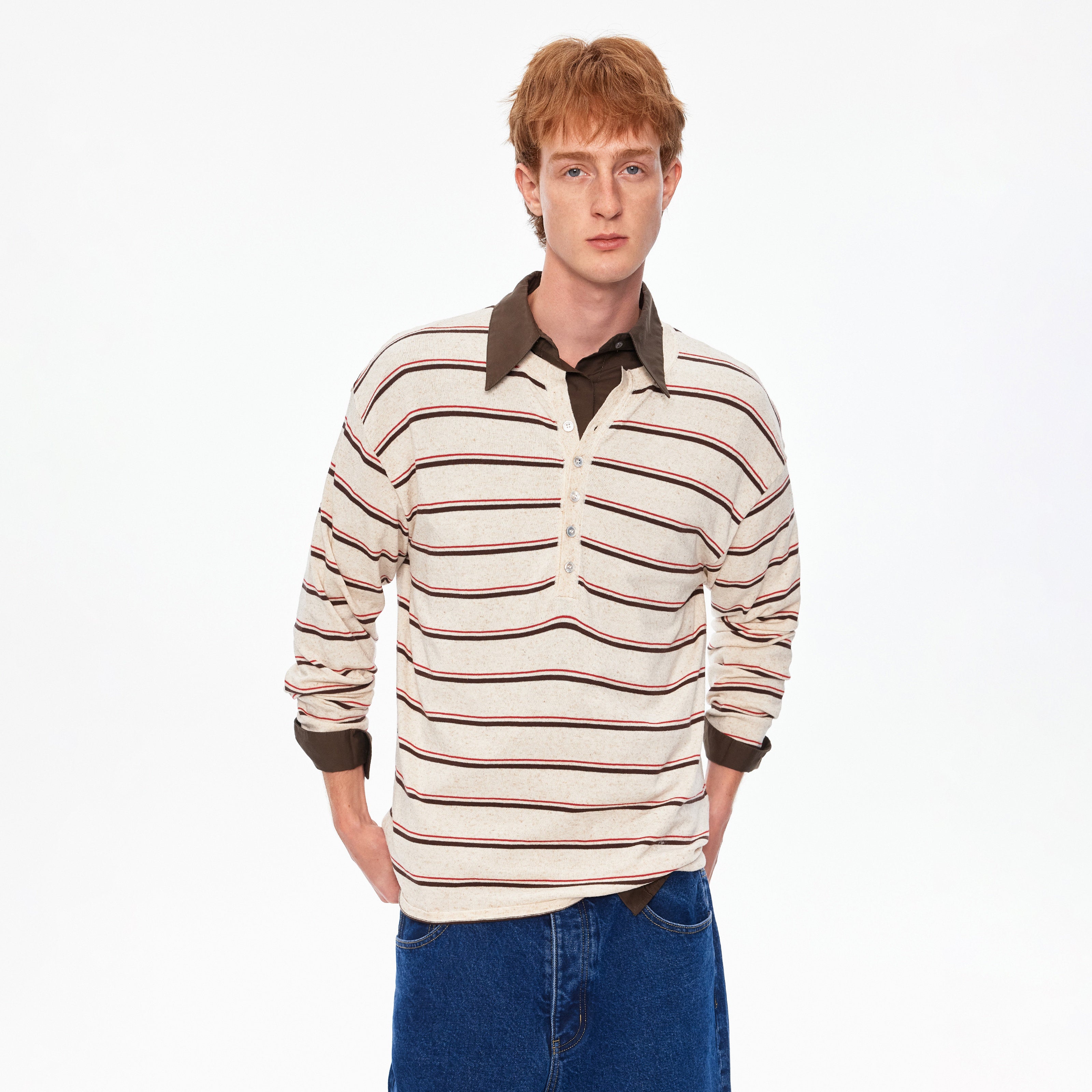 Atelier Striped Knit Polo