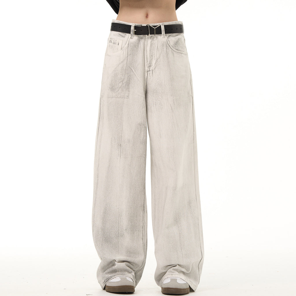 Street Line Washed Drape Wide-Leg Jeans