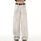 Street Line Washed Drape Wide-Leg Jeans