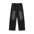 Street Line Sandblasted Wide-Leg Jeans