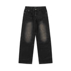 Street Line Sandblasted Wide-Leg Jeans
