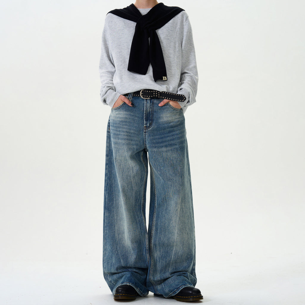 Atelier Distressed Wide Leg Denim