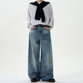 Atelier Distressed Wide Leg Denim