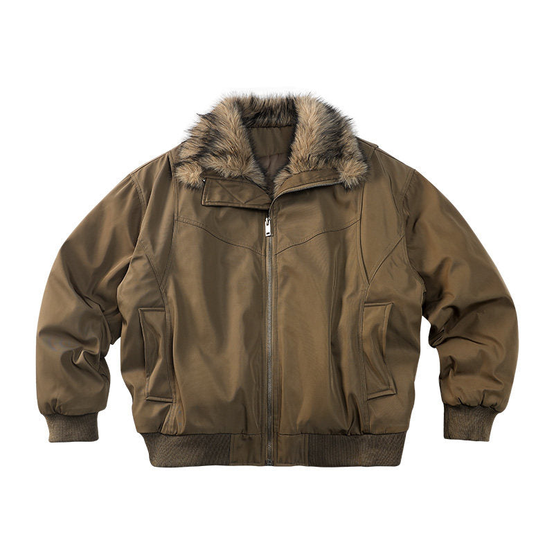 Alpine Fur-Collar Bomber Jacket