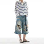 Outlaw Distressed Denim Jorts