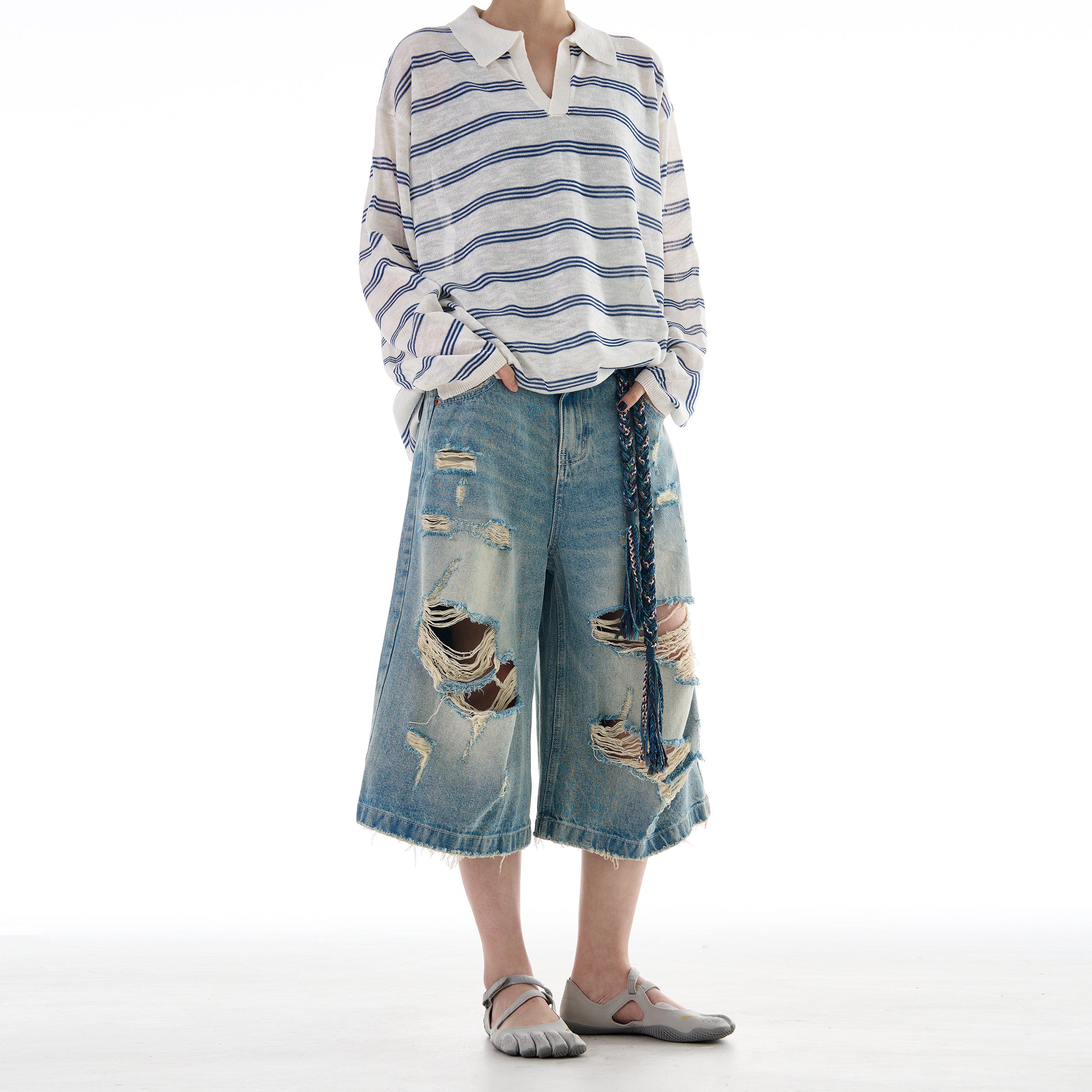 Outlaw Distressed Denim Jorts