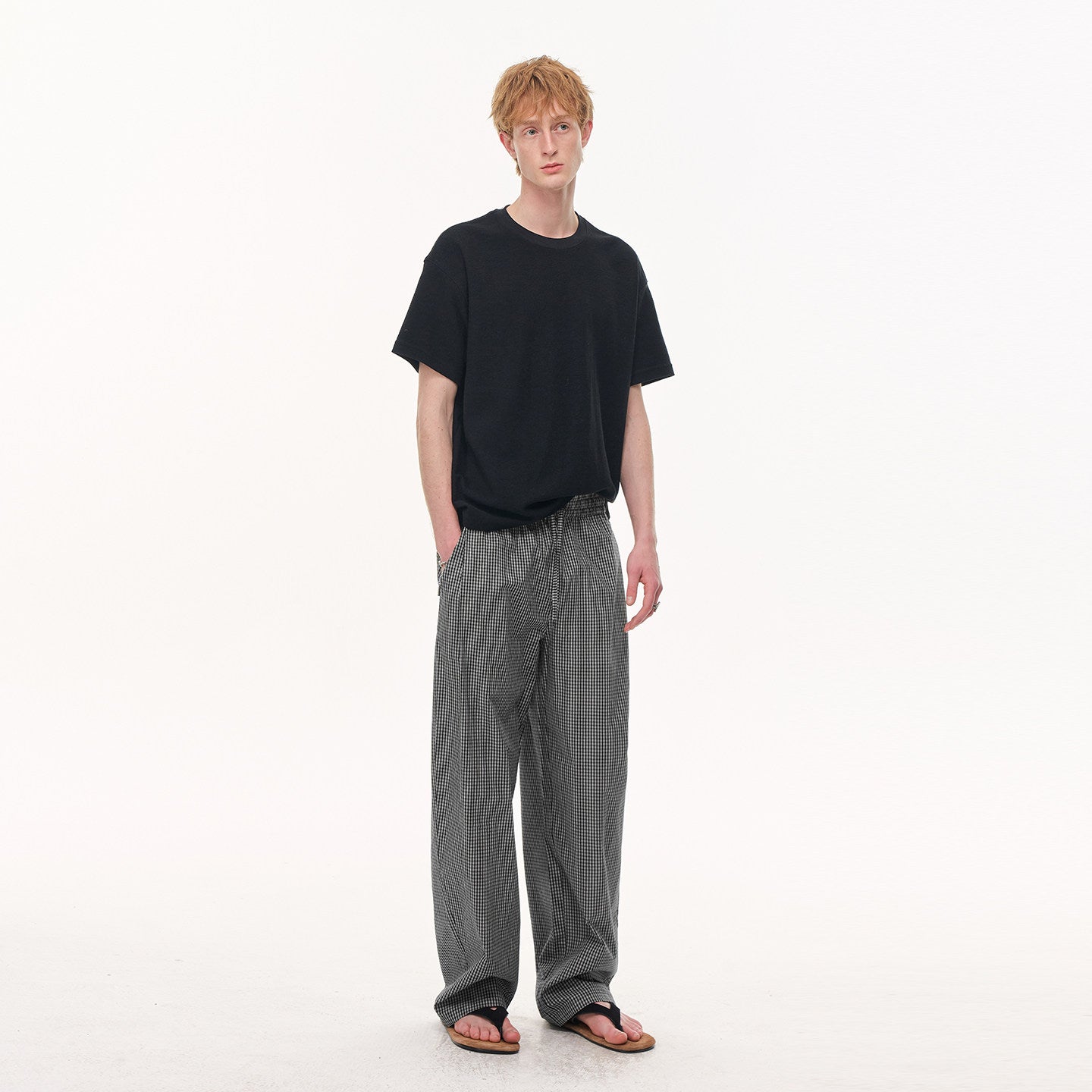 Vanta Pleated Check Trousers