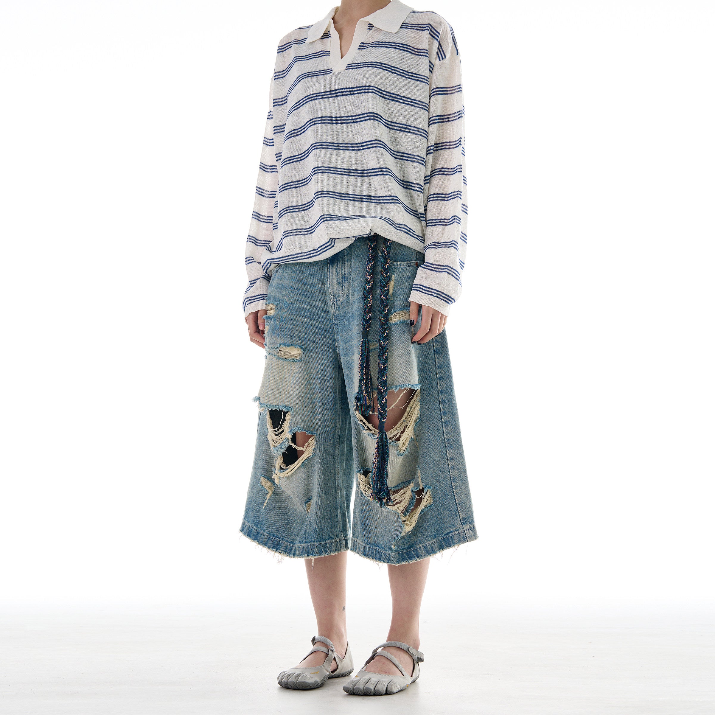 Outlaw Distressed Denim Jorts