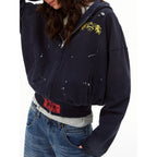 Atelier Distressed Zip Hoodie