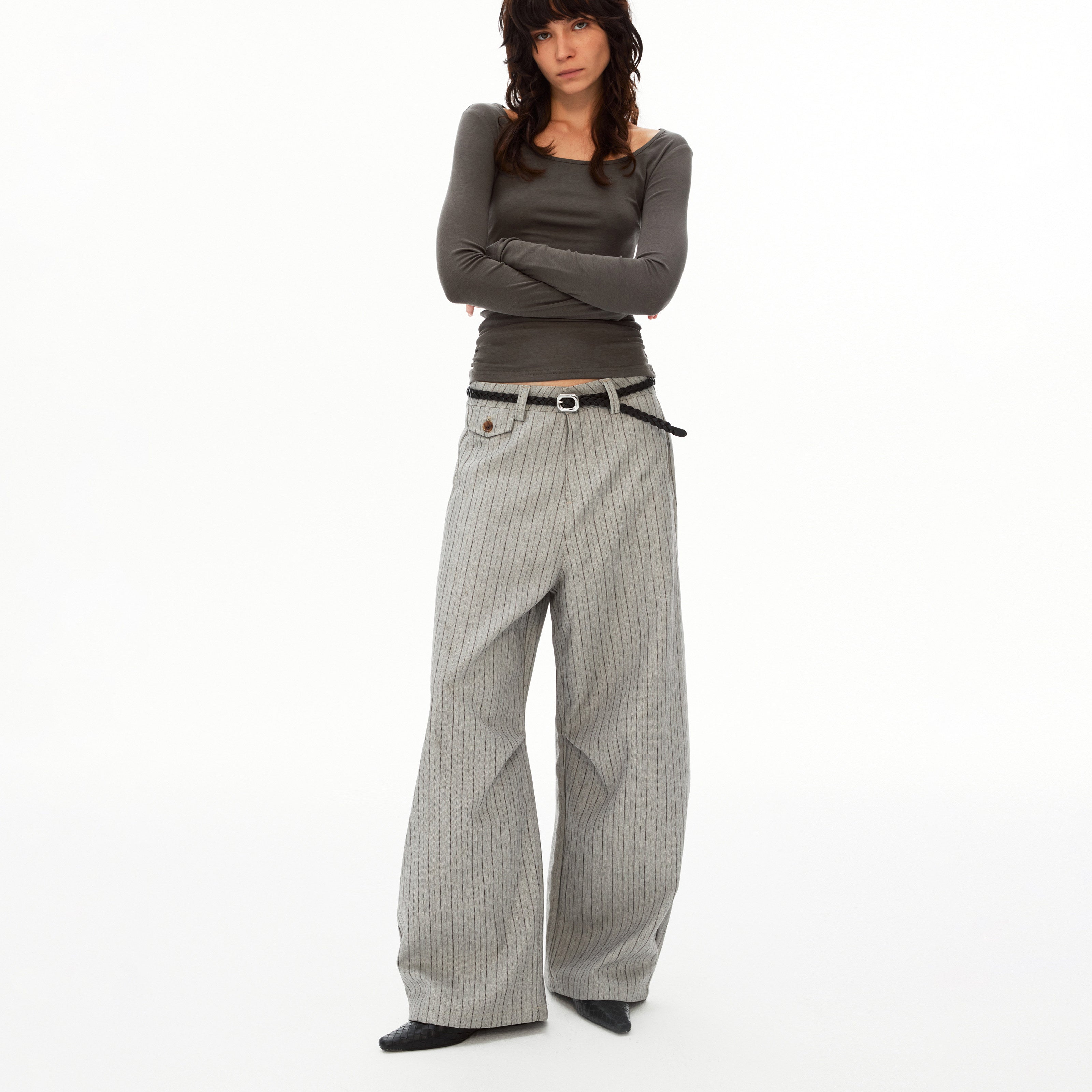 Atelier Striped Wide Leg Trousers
