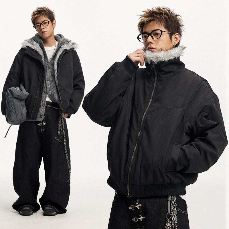 Alpine Fur-Collar Bomber Jacket