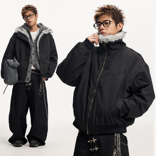 Alpine Fur-Collar Bomber Jacket