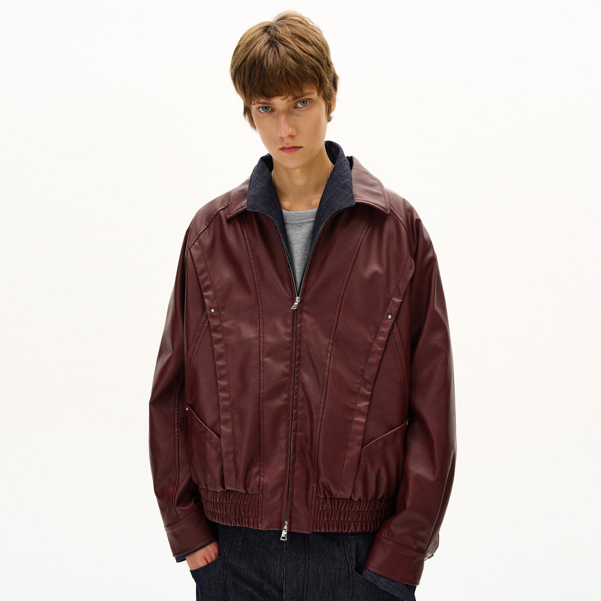 Heritage Line Sculpted Stitch Leather Jacket