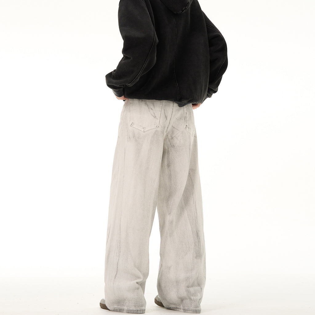 Street Line Washed Drape Wide-Leg Jeans