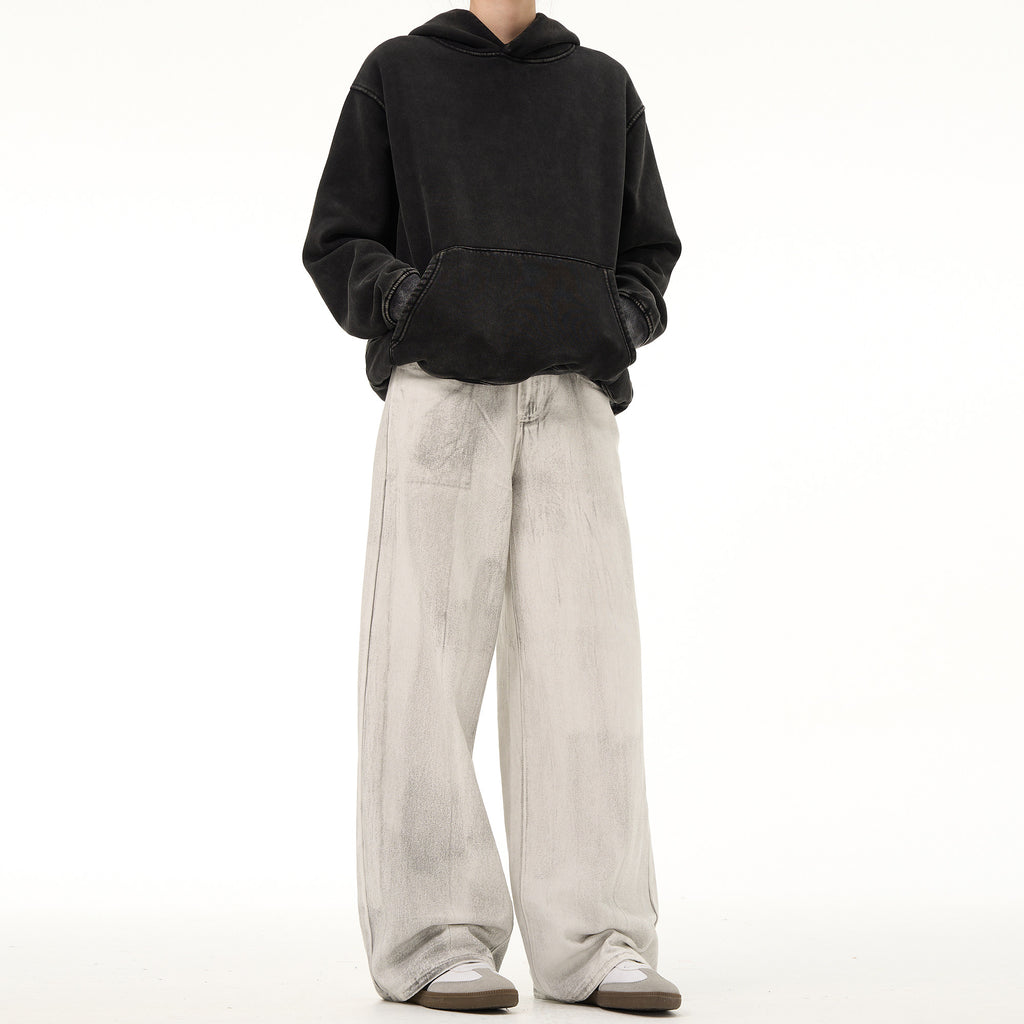 Street Line Washed Drape Wide-Leg Jeans