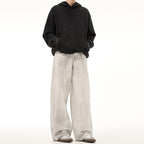 Street Line Washed Drape Wide-Leg Jeans