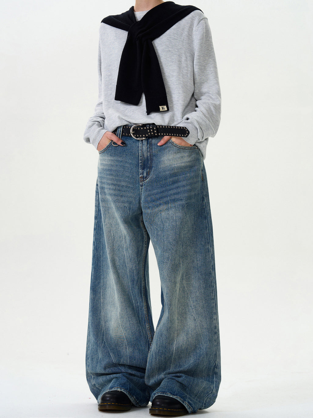 Atelier Distressed Wide Leg Denim