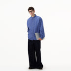Essentials Line Classic Blue Plaid Shirt