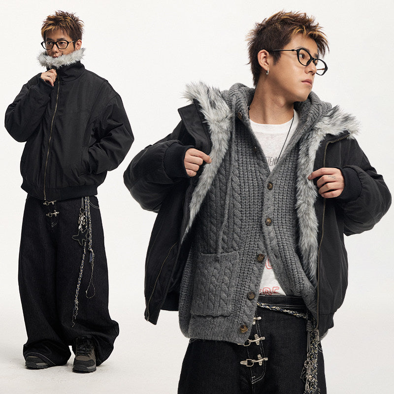 Alpine Fur-Collar Bomber Jacket