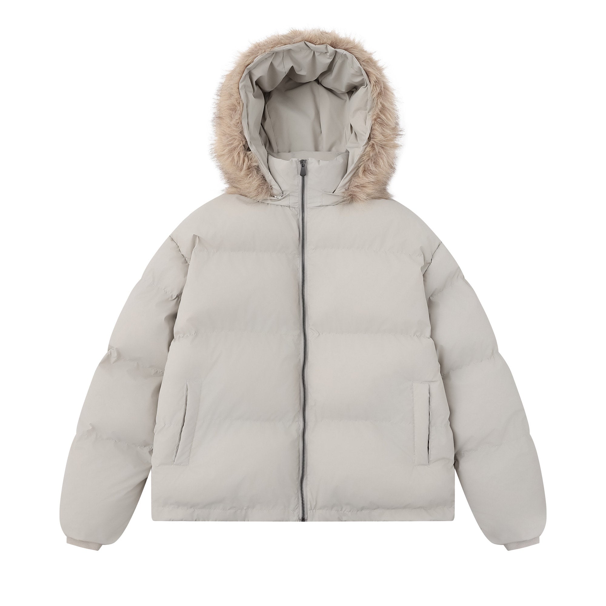 Essentials Line Hooded Fur Trim Puffer