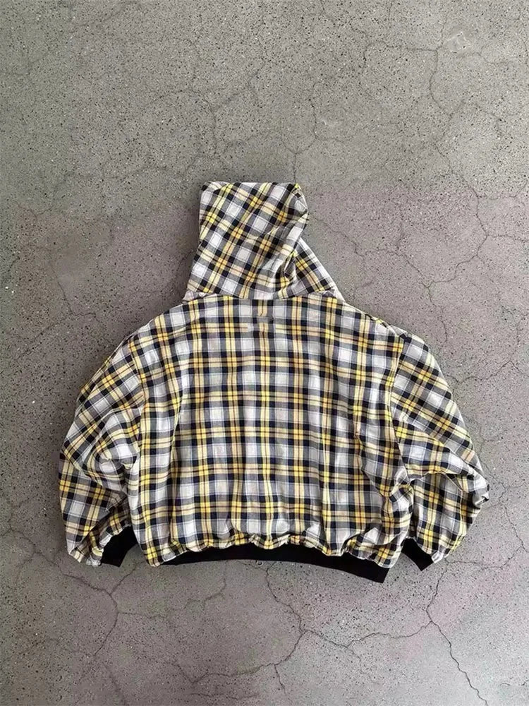 Reversible Plaid Zip Hoodie