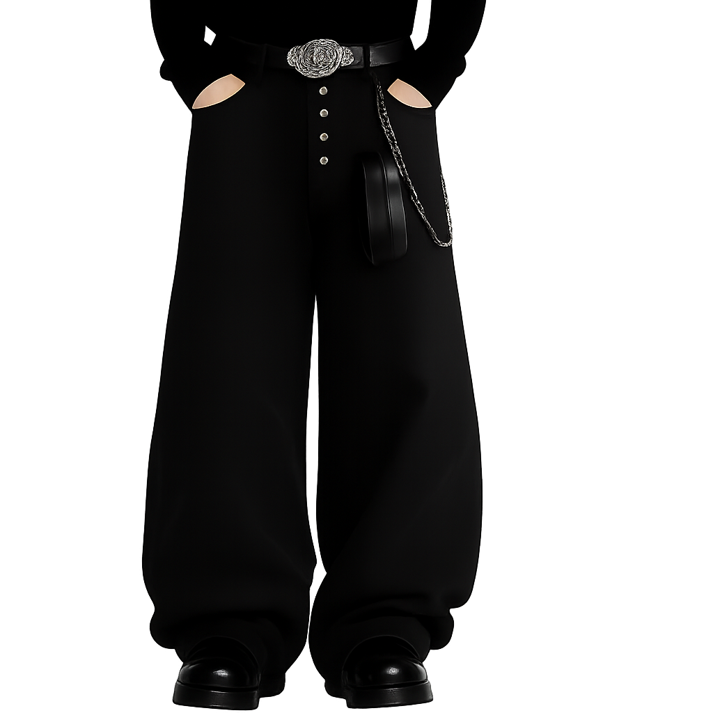 Noir Button Stack Pants