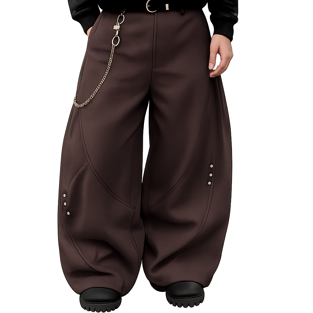 Mocha Stacked Trousers