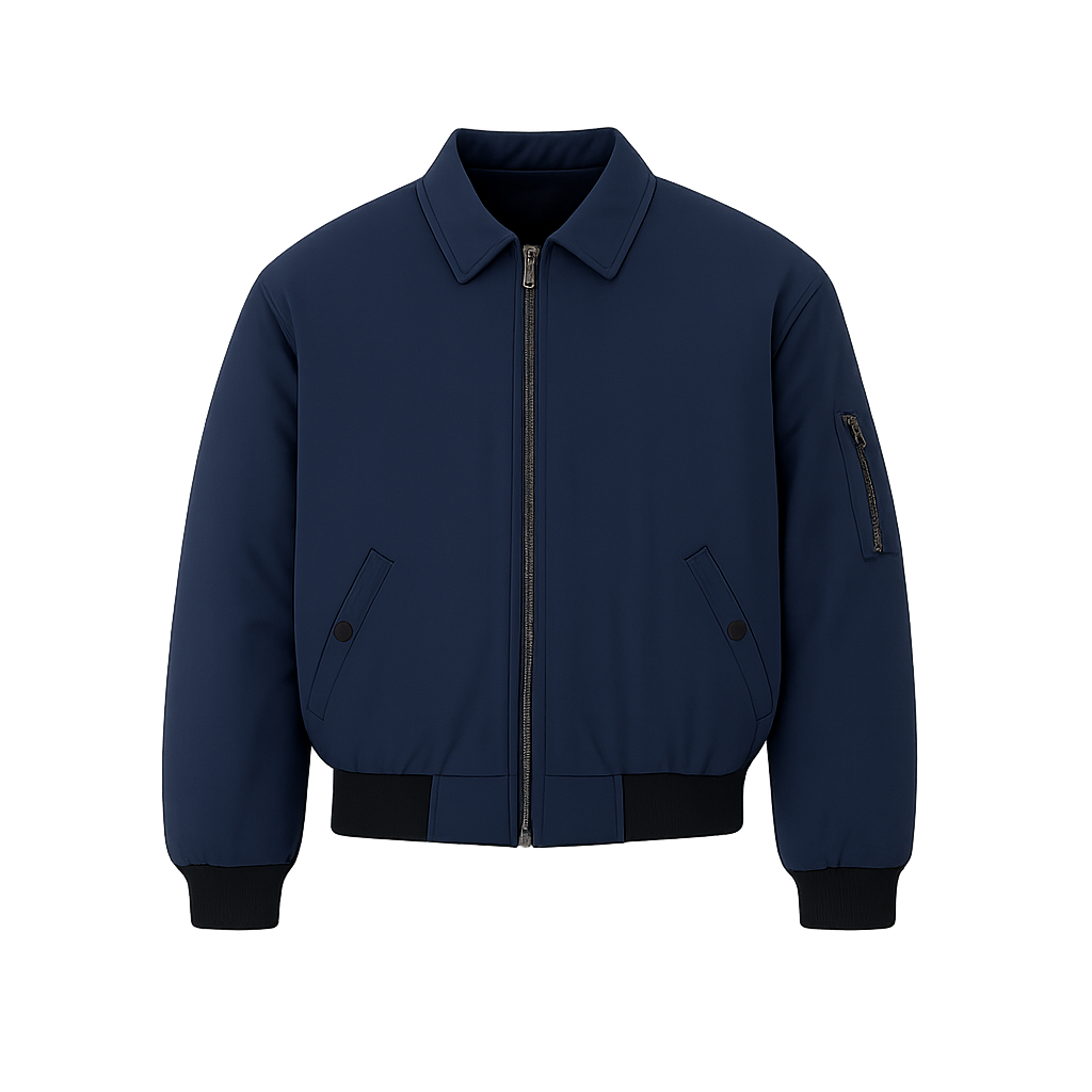 Navy Blue Essentials Bomber Jacket