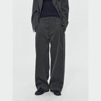 Pinstripe Wide-Leg Trousers