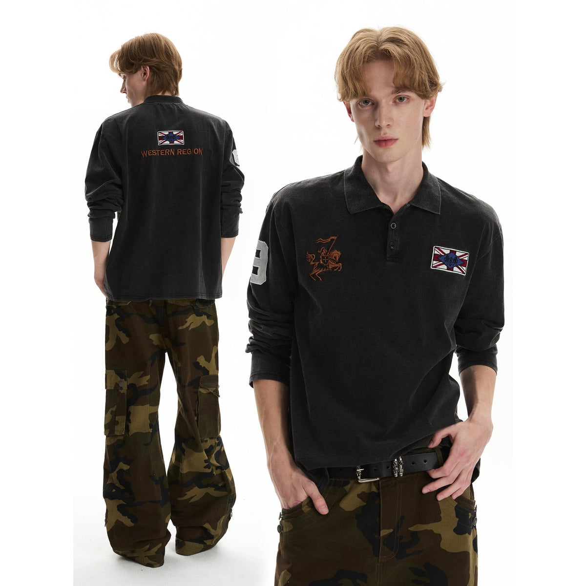 Western Outlaw Long-Sleeve Polo